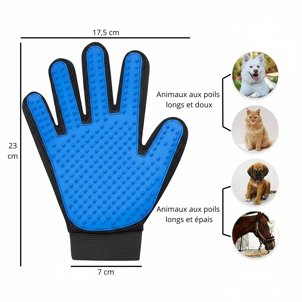 Brosse en Gant pour Chat/Chien Enlève les Poils/massante