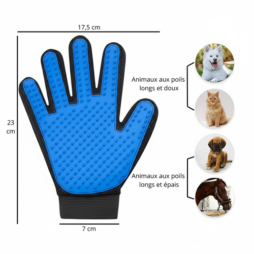 Brosse en Gant pour Chat/Chien Enlève les Poils/massante