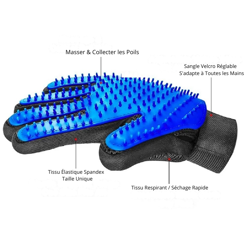 Brosse en Gant pour Chat/Chien Enlève les Poils/massante